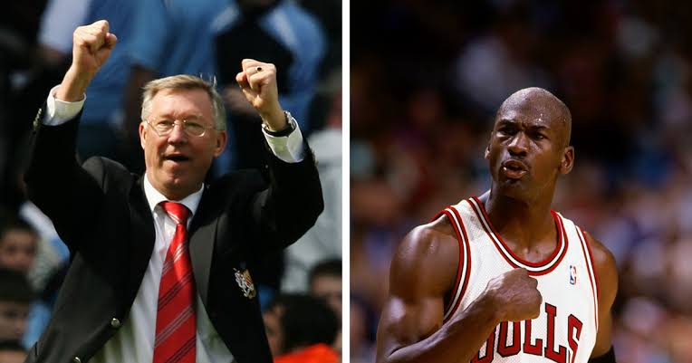 coach Alex Ferguson and Phil Jackson